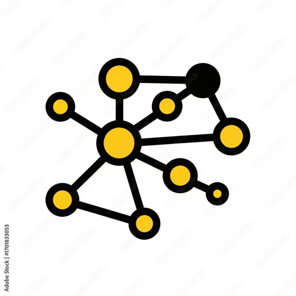 Poster vector art of abstract network of connected nodes and lines