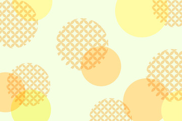 黄色の七宝模様が重なる和風背景パターン