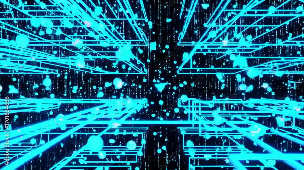 Poster abstract network glowing lines digital connection