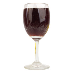 Cola in Wine Glass Minimalist Studio Shot on white background