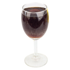 Cola in Wine Glass Minimalist Studio Shot on white background