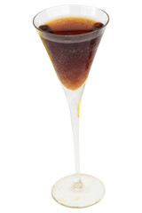 Cola in Wine Glass Minimalist Studio Shot on white background