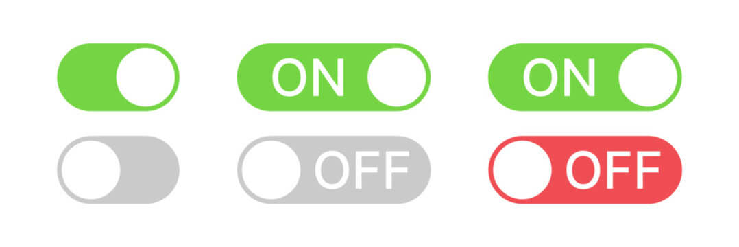 On and Off toggle switch buttons