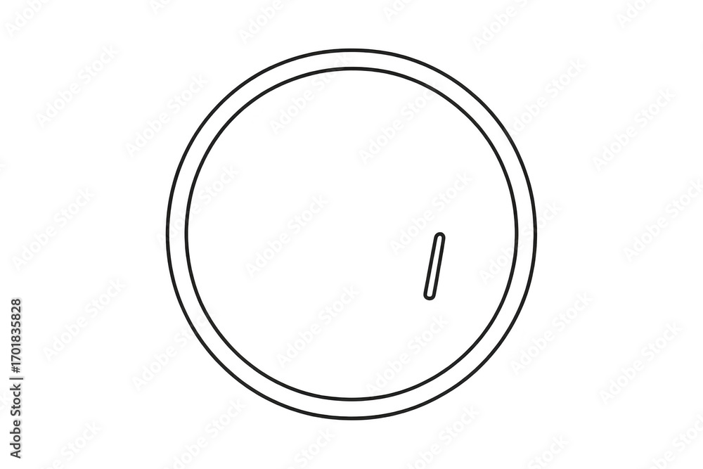 Poster minimalist clock outline with transparent backdrop, clock face isolated style