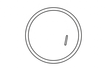 Minimalist clock outline with transparent backdrop, clock face isolated style