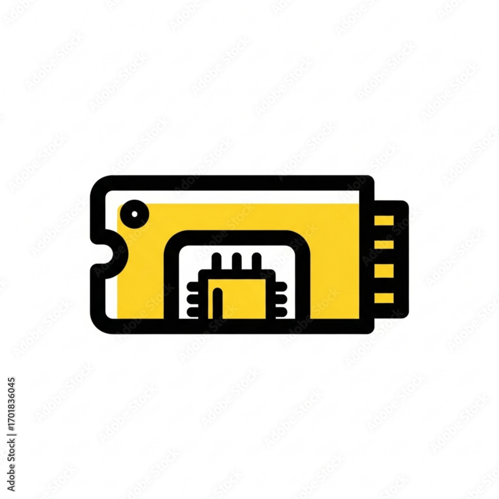 Poster vector art of computer ram module icon