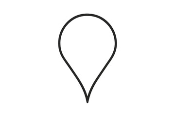 Simple gray map marker pin isolated on transparent background, location icon