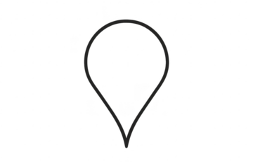 Simple gray map marker pin isolated on transparent background, location icon