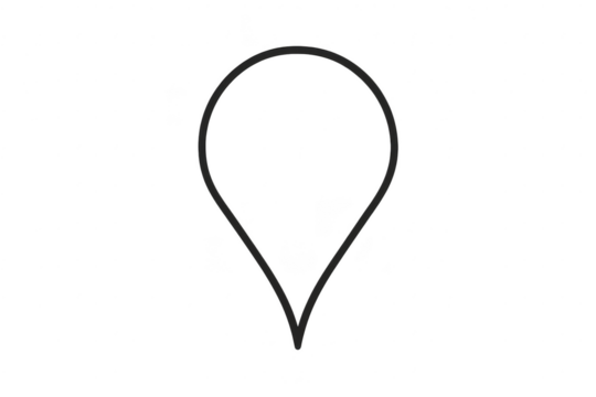 Simple gray map marker pin isolated on transparent background, location icon