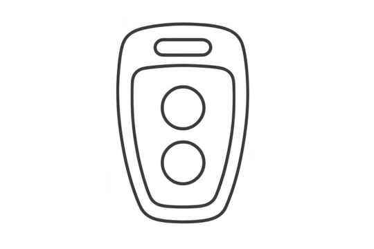 Abstract key fob outline on transparent background, security, simplicity - Powered by Adobe