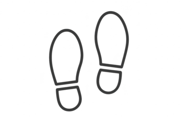 Footprints icon isolated on transparent background, shoe prints for graphic design