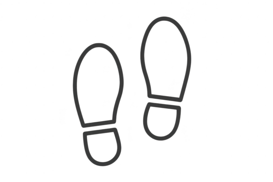 Footprints icon isolated on transparent background, shoe prints for graphic design - Powered by Adobe