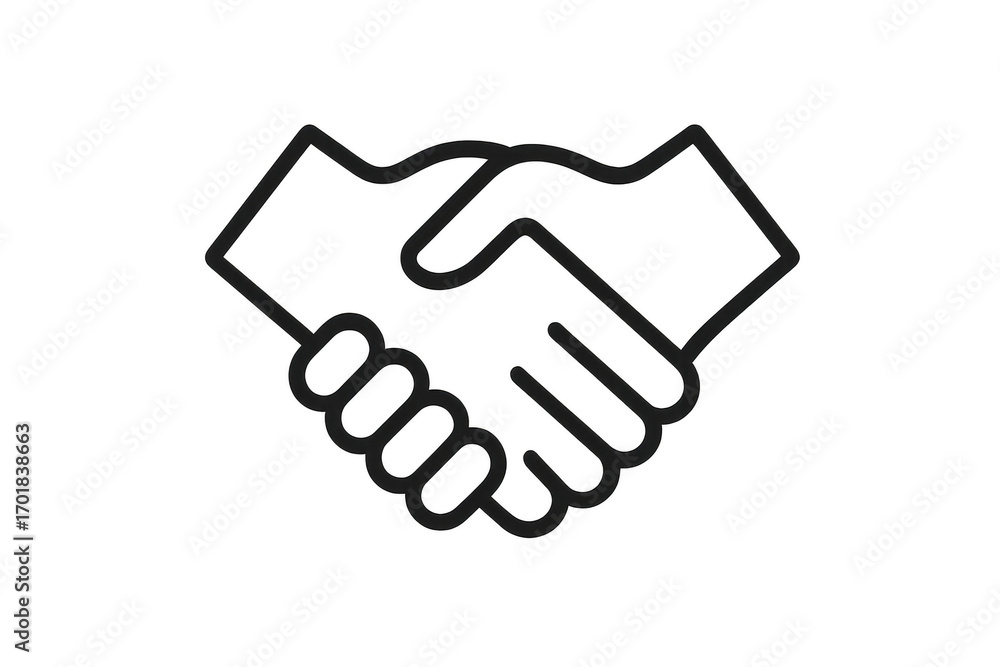 Poster modern minimalist handshake icon isolated on a transparent background