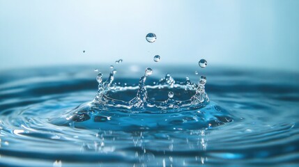 Splash - Fresh Water Drop in Close-Up for Clean Concept