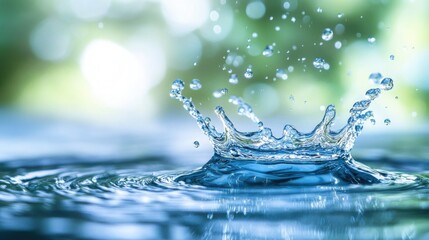 Splash - Fresh Water Drop in Close-Up for Clean Concept