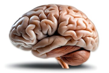 Human Brain Anatomy, Medical Illustration of Cerebrum and Cerebellum