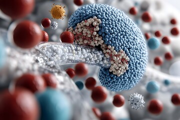 Liver Cell Disease Concept, Cirrhosis and Hepatitis Medical Illustration