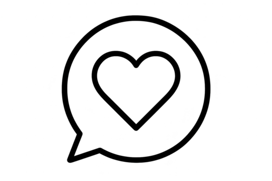 Heart in speech bubble icon isolated on transparent background, concept. - Powered by Adobe