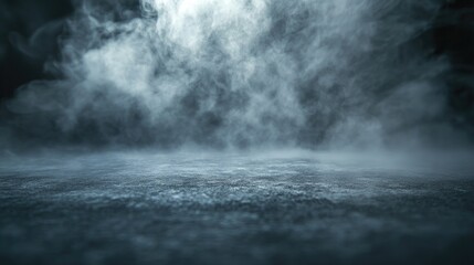 Smoke on Cement Floor with Defocused Halloween Fog Background