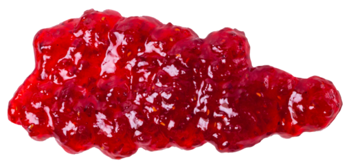 Isolated raspberry jam stain on white background