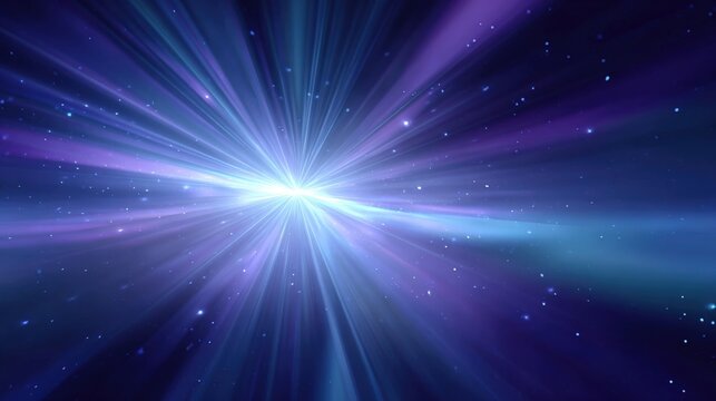 Cosmic Burst Abstract Background with Light Streaks Radiating from a Central Point in Deep Space - Powered by Adobe