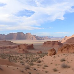 Naklejka premium Dry desert valley