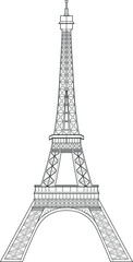 Naklejka premium The Eiffel Tower in Paris France. Famous French tourist's landmark. National popular monument