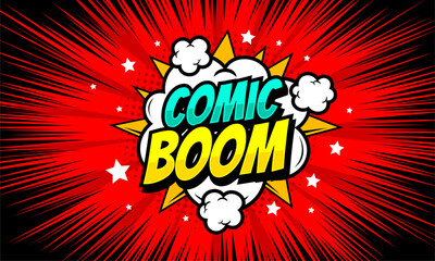 Comic Boom Explosive Pop Art Text and Retro Effects