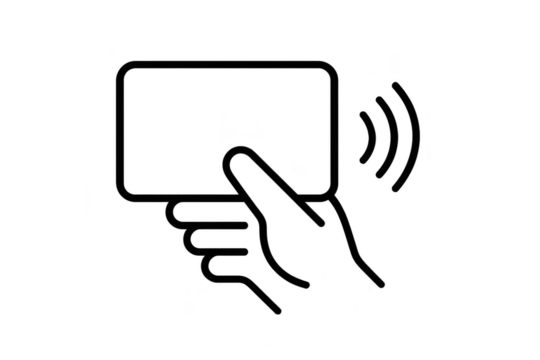 Hand holding contactless credit card on transparent background payment icon - Powered by Adobe