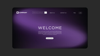 Professional modern website template welcomes visitors with elegant purple gradient and clear call to action
