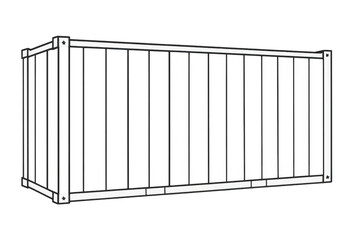 White barred architectural design, isolated on a transparent background, clear