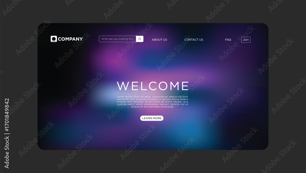 Poster modern digital welcome screen with gradient background and clear call to action