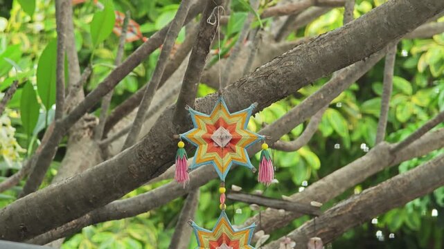 Spider web thung or flag. Decoration.