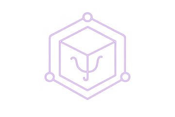 Glowing purple futuristic Psi symbol isolated on transparent background
