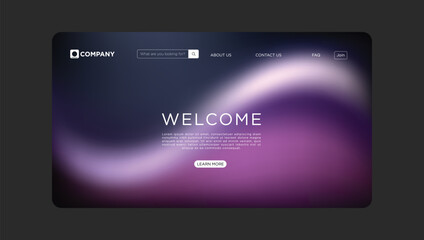 Modern company website landing page with welcome message and search bar offers professional digital experience