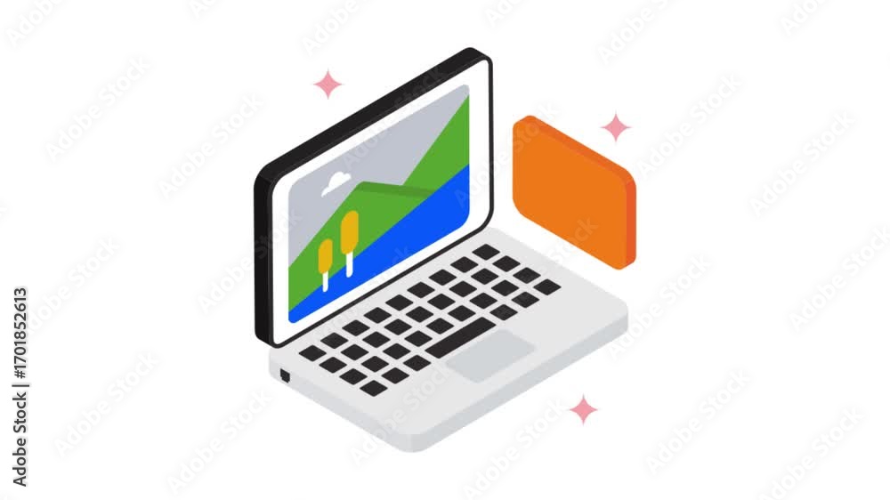 Poster unlike content isometric animation mp4 file