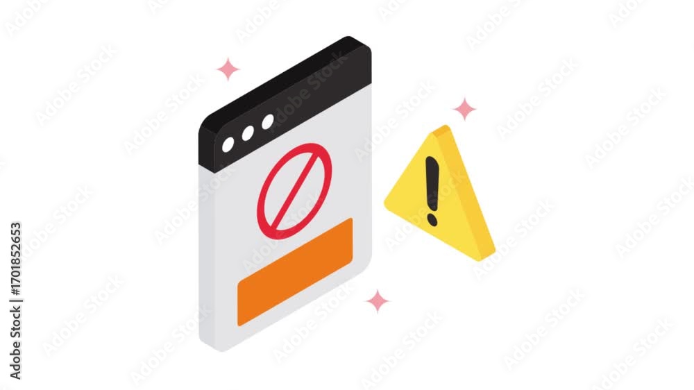Poster Access Denied isometric animation MP4 file