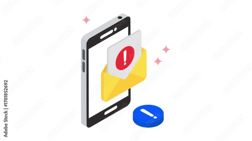 Poster Empty Mail isometric animation MP4 file