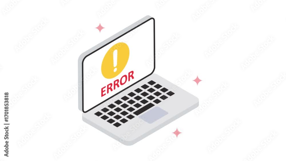 Poster connection error isometric animation mp4 file