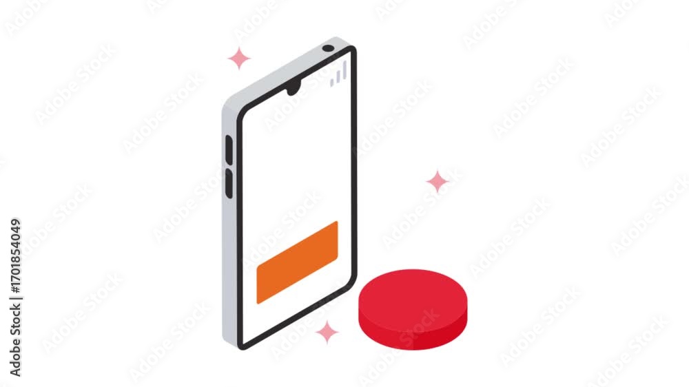 Poster message send isometric animation mp4 file