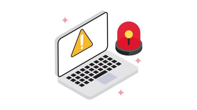 Warning Alert isometric animation MP4 file