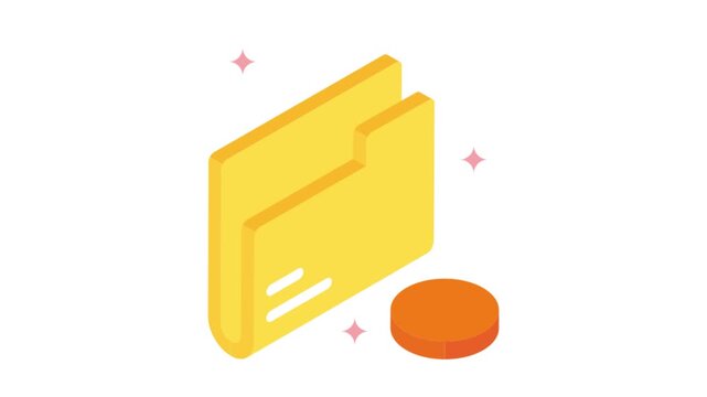 Folder Share isometric animation MP4 file