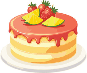 cake with strawberry vector file 