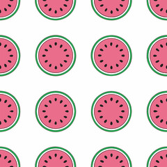 Fototapeta premium seamless pattern of stylized watermelon slices