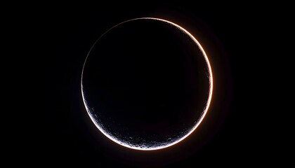 Crescent Planet with Glowing Atmosphere