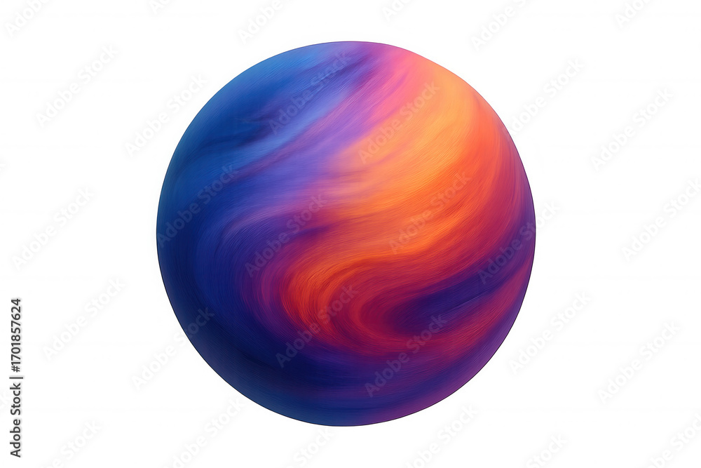 Aufkleber vibrant and swirling sphere with a transparent background, perfect for adding a touch of abstract de