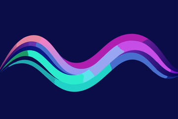 Abstract Wave Pattern in Neon Gradients