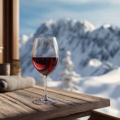 Red Wine Relaxation: Snowy Mountain Retreat