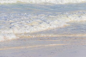 Soft wave of the Indian ocean on sandy beach