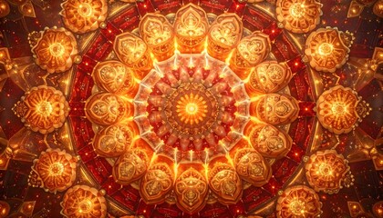 Ornate Golden Mandala Pattern